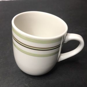 Miso Mug Creamy White With Green & Brown Stripes